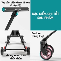 Xe đẩy du lịch VOVO đảo chiều gấp siêu gọn