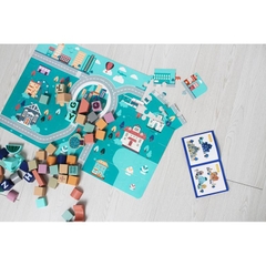 Thùng Đồ Chơi Gỗ - Xếp Hình Xây Dựng Thành Phố 133 Pcs Với 9 Chữ Số Và 23 Chữ Cái Kết Hợp