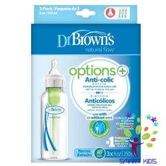 Bộ 3 bình sữa Dr Brown's cổ thường dòng Option + 250ml
