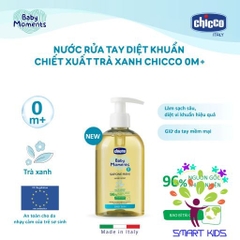 Nước rửa tay diệt khuẩn chiết xuất Trà xanh Chicco 0M+ 250ml
