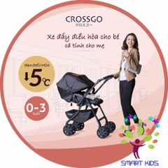 Xe đẩy Combi CrossGo 4 bánh quay tự động