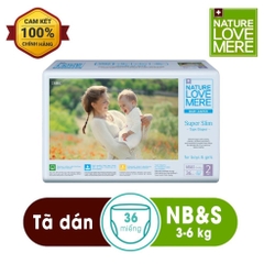 Tã/ Bỉm dán Super Slim Nature Love Mere túi S36/ M32/ L28/ XL24