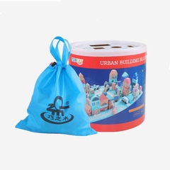 Thùng Đồ Chơi Gỗ - Xếp Hình Xây Dựng Thành Phố 133 Pcs Với 9 Chữ Số Và 23 Chữ Cái Kết Hợp