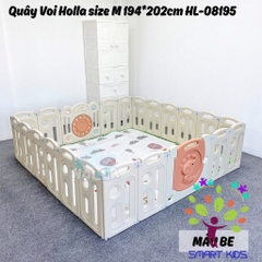 Quây Cũi Nhựa Gấp Gọn Hình Voi HOLLA Tặng Kèm Thảm Và Bóng