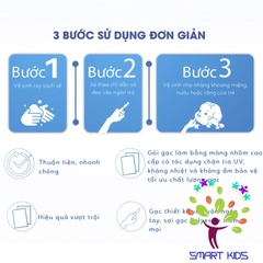 Gạc rỡ lưỡi cho bé Sachi 0+ kháng khuẩn, chống nấm bảo vệ lưỡi, nướu răng miệng cho trẻ - Hộp 30 gói