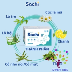 Khăn hạ sốt thảo dược Sachi dịu nhẹ, giúp hạ nhiệt, giảm sốt, làm mát da, an toàn cho trẻ sơ sinh từ 0 tháng tuổi
