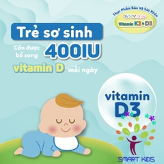 Xịt bổ sung Vitamin K2D3 WHYkids 15ml nhập khẩu từ Anh Quốc giúp hấp thụ canxi tốt cho bé lớn khỏe