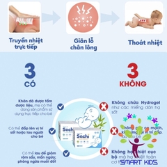 Khăn hạ sốt thảo dược Sachi dịu nhẹ, giúp hạ nhiệt, giảm sốt, làm mát da, an toàn cho trẻ sơ sinh từ 0 tháng tuổi