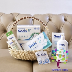 Gạc rỡ lưỡi cho bé Sachi 0+ kháng khuẩn, chống nấm bảo vệ lưỡi, nướu răng miệng cho trẻ - Hộp 30 gói