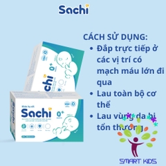 Khăn hạ sốt thảo dược Sachi dịu nhẹ, giúp hạ nhiệt, giảm sốt, làm mát da, an toàn cho trẻ sơ sinh từ 0 tháng tuổi