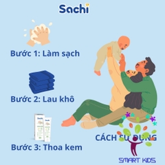 Kem đa năng Sachi 0m+ dịu mát da cho bé giảm hăm da, rôm sảy, mẩn ngứa an toàn cho trẻ từ 0 tháng tuổi