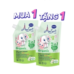 Nước Giặt Xả Quần áo Cho Bé Amusant 2in1 Chiết Xuất Trà & Nha Đam Cho Trẻ Sơ Sinh & Da Nhạy Cảm 600ml Sản Xuất Thái Lan