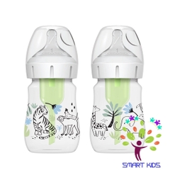 Bộ 2 bình cổ rộng hoạ tiết Dr brown's Options Plus dung tích 150ml/270ml phiên bản mới nhất