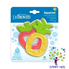 Gặm nướu Dr Brown’s AquaCool Water hình quả dứa và quả táo.