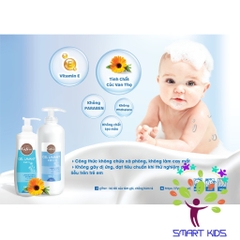 Sữa tắm gội 2 trong 1 cho bé Gifrer 500ml - Tinh chất Cúc Vạn Thọ Vitamin E Kháng khuẩn tăng cường độ ẩm