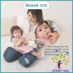 Ty ngậm Richell Nhật Bản cho bé từ 0 tháng có hộp đựng