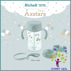 Bộ bình ống hút và nắp uống trực tiếp AXSTARS Richell Nhật Bản