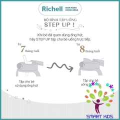 Bộ bình ống hút và nắp uống trực tiếp AXSTARS Richell Nhật Bản