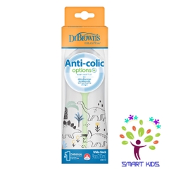 Bình sữa Dr Brown's "Option Plus" cổ rộng 150ml và 270ml nhựa  PP Option Plus in hoạ tiết
