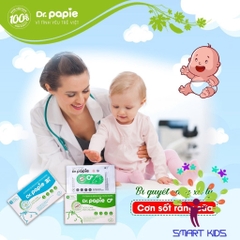 Khăn Ướt Thảo Dược Dr.Papie  Khăn lau hạ sốt Dr Papie dành cho bé 0m+ và 3m+ hộp 25 tờ