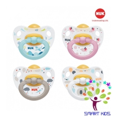 Bộ 2 ti giả NUK cao su Happykids 0-6m , 6-18m