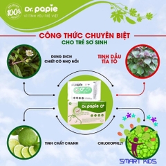 Khăn Ướt Thảo Dược Dr.Papie  Khăn lau hạ sốt Dr Papie dành cho bé 0m+ và 3m+ hộp 25 tờ