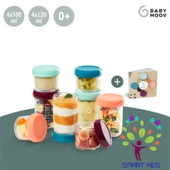 Bộ 8 Hũ Đựng Thực Phẩm Bằng Thủy Tinh Babymoov 100ml Và 220ml