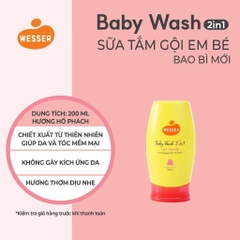 Sữa tắm gội toàn thân trẻ em Wesser 2in1 - Amber Musk thành phần thiên nhiên nhập khẩu Hàn Quốc (Màu hồng)