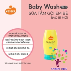 Sữa tắm gội toàn thân trẻ em Wesser 2in1 - White Musk thành phần thiên nhiên nhập khẩu Hàn Quốc (Màu xanh lá)