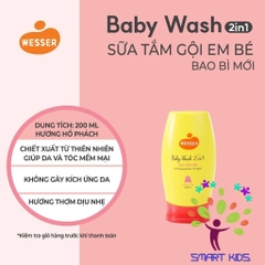 Sữa tắm gội toàn thân trẻ em Wesser 2in1 - Amber Musk thành phần thiên nhiên nhập khẩu Hàn Quốc (Màu hồng)