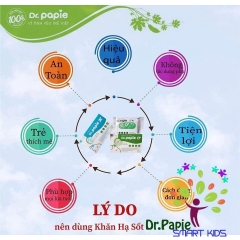 Khăn Ướt Thảo Dược Dr.Papie  Khăn lau hạ sốt Dr Papie dành cho bé 0m+ và 3m+ hộp 25 tờ