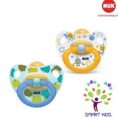 Bộ 2 ti giả NUK cao su Happykids 0-6m , 6-18m