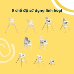 Ghế ăn Trẻ Em Joie Chestnut 9in1 Highchair Mocha Cho Bé Từ Sơ Sinh đến 6 Tuổi