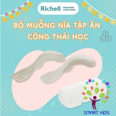 Bộ Muỗng Nĩa T.L.I RICHELL Kèm Hộp Cho Bé Tự Xúc