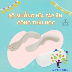 Bộ Muỗng Nĩa T.L.I RICHELL Kèm Hộp Cho Bé Tự Xúc