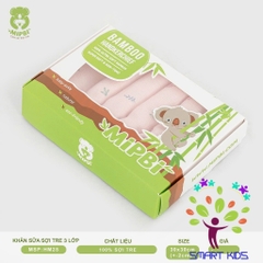 Khăn Sữa Mipbi 100% Sợi Tre Khăn Sữa Cho Bé Hộp 6 Khăn Kích Thước 30x30cm