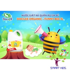 Nước Giặt Xả Quần áo Em Bé Sơ Sinh Docilee Organic 1 Lít Mẫu Mới