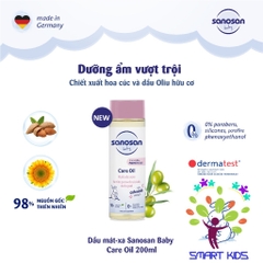 Dầu mát-xa Sanosan chiết xuất olive hữu cơ 200ml và 100ml