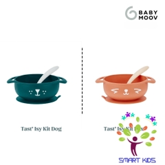 Set Ăn Dặm 2 Món Silicone (Bát & Thìa) Kit Taste ISY Dog/Fox Babymoov