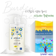 Nước Rửa Bình Rau Củ Quả Và Chén Bát Thuần Chay đậm đặc ATONO2 Cho Bé Từ 0m+