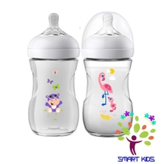 Bình sữa mô phỏng tự nhiên 260ml in hình hoạ tiết Philips Avent