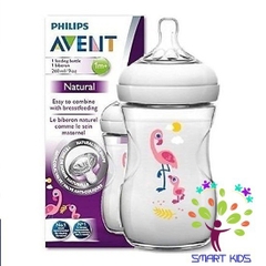 Bình sữa mô phỏng tự nhiên 260ml in hình hoạ tiết Philips Avent