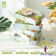 Khăn Sữa Mipbi Muslin Họa Tiết Hộp 6 Cái