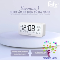 Nhiệt ẩm kế điện tử đa năng trong nhà kiêm đồng hồ báo thức cho bé fatz baby Senmax 1 FB8826WS