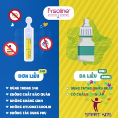 Nước Muối Sinh Lý Fysoline Hỗ Trợ Kháng Khuẩn, Viêm Mũi, Sổ Mũi Màu Vàng- Hộp 5 Ống X 5ml