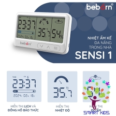 Nhiệt ẩm Kế điện Tử đa Năng Trong Nhà Kiêm đồng Hồ Báo Thức Cho Bé Beborn Sensi 1 DTO1HJ