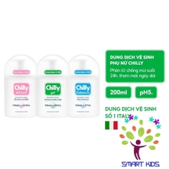Dung dịch vệ sinh phụ nữ Chilly 200ml làm sạch và dưỡng ẩm, chiết xuất bạc hà ngừa vi khuẩn, ngăn mùi hiệu quả