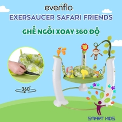 Bàn Chơi đa Năng Evenflo ExerSaucer Safari Friends Jumping Activity Center Cho Bé 6 Tháng đến 11kg