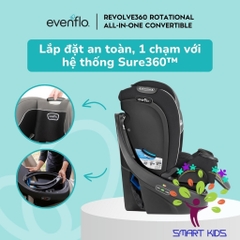 Ghế ngồi ô tô Evenflo Revolve360 Rotational All-In-One Convertible Amherst Dành Cho Bé Sơ Sinh Đến 55kg