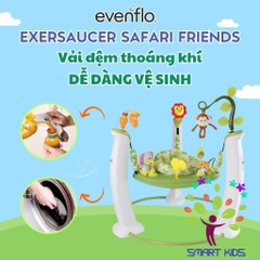 Bàn Chơi đa Năng Evenflo ExerSaucer Safari Friends Jumping Activity Center Cho Bé 6 Tháng đến 11kg